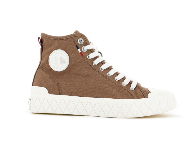 Women\'s Palladium Palla Ace Canvas Mid High Tops Brown | UAE  ILHXE0837