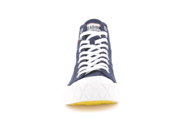 Women's Palladium Palla Ace Canvas Mid High Tops Indigo | UAE  XVEZJ9836