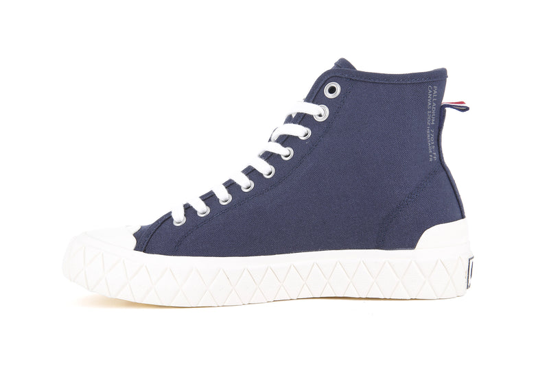 Women's Palladium Palla Ace Canvas Mid High Tops Indigo | UAE  XVEZJ9836