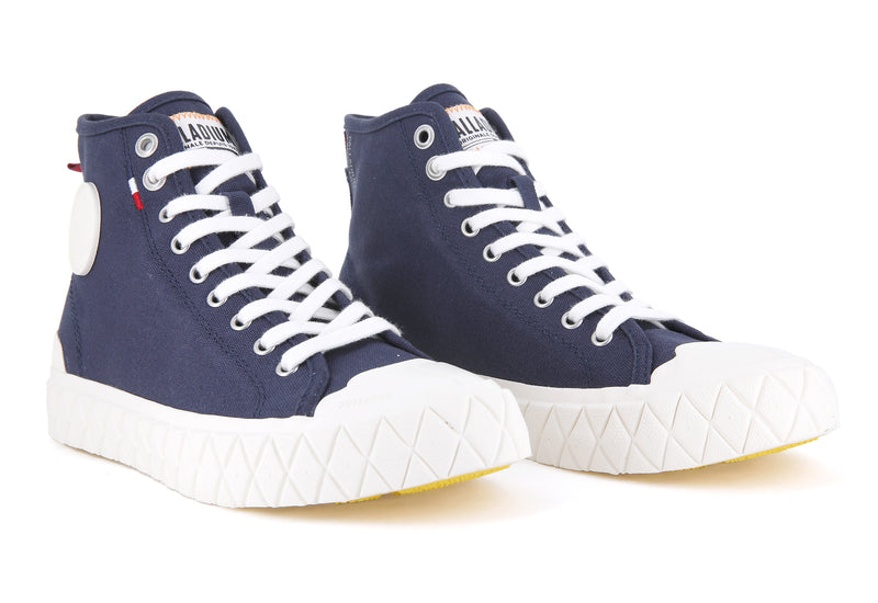 Women's Palladium Palla Ace Canvas Mid High Tops Indigo | UAE  XVEZJ9836