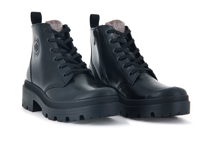 Women's Palladium Pallabase Hi Off-1 Boots Black | UAE  RYNUI8027