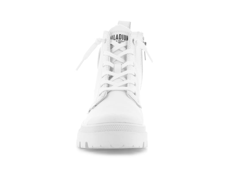 Women's Palladium Pallabase Leather Boots White | UAE  UWTJA3194