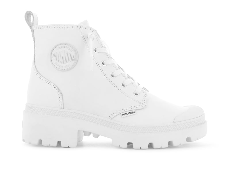 Women\'s Palladium Pallabase Leather Boots White | UAE  UWTJA3194