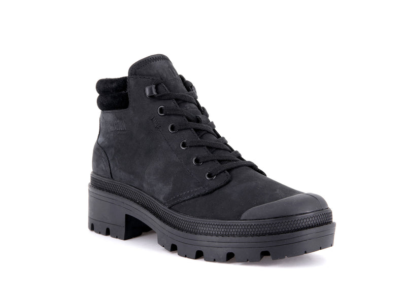 Women's Palladium Pallabase Lo Cuff Boots Black | UAE  BGSHF4981