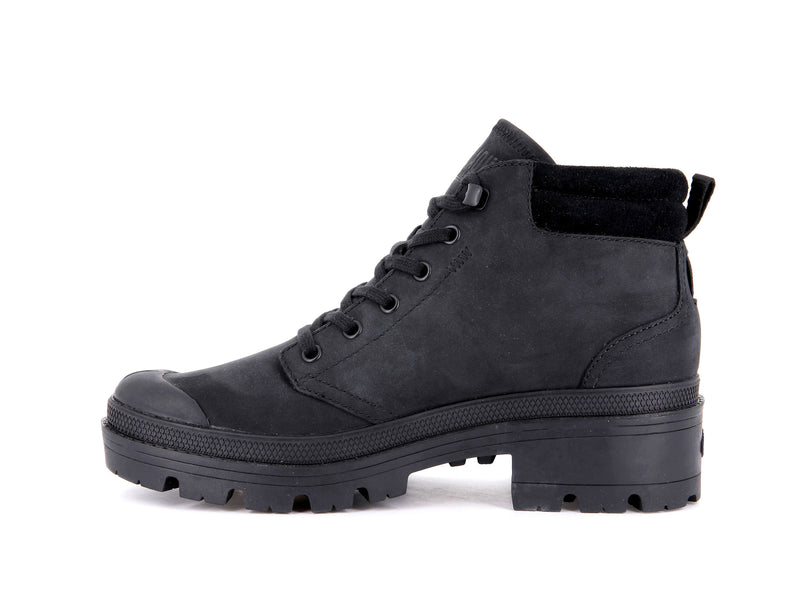 Women's Palladium Pallabase Lo Cuff Boots Black | UAE  BGSHF4981