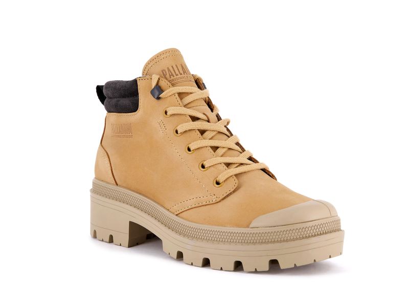 Women's Palladium Pallabase Lo Cuff Boots Gold | UAE  LBTOH5429