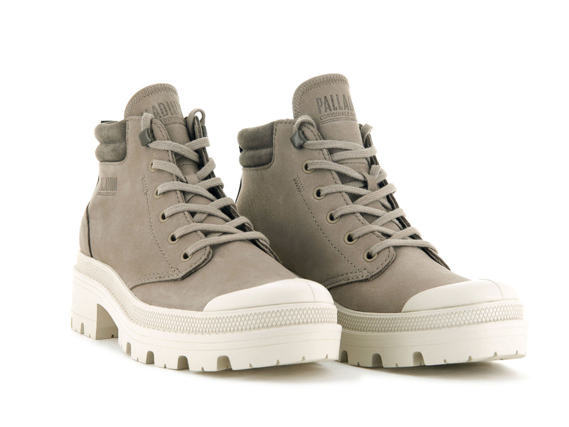 Women's Palladium Pallabase Lo Cuff High Tops Grey | UAE  QMCFL1654