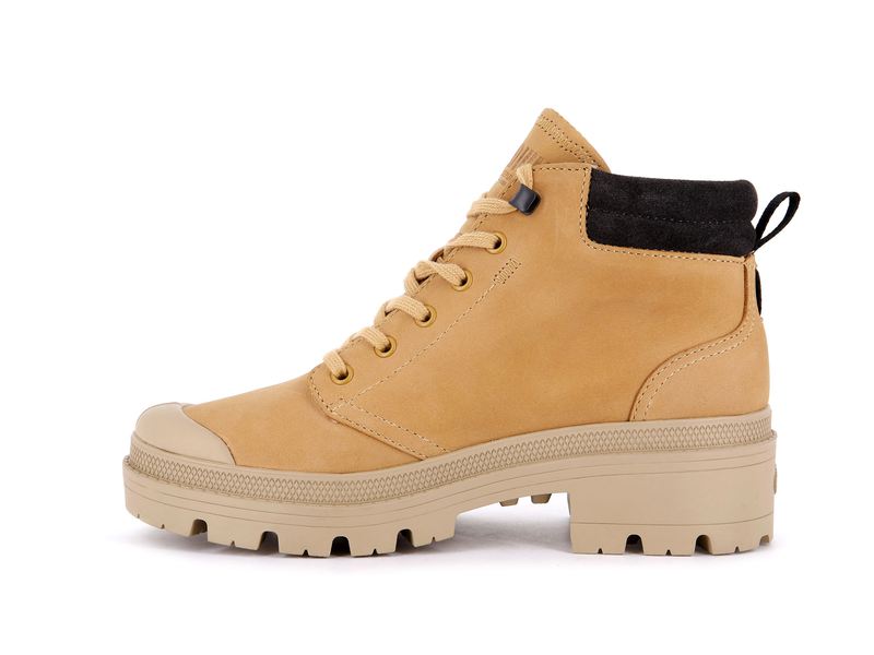 Women's Palladium Pallabase Lo Cuff High Tops Gold | UAE  QNXEJ0985