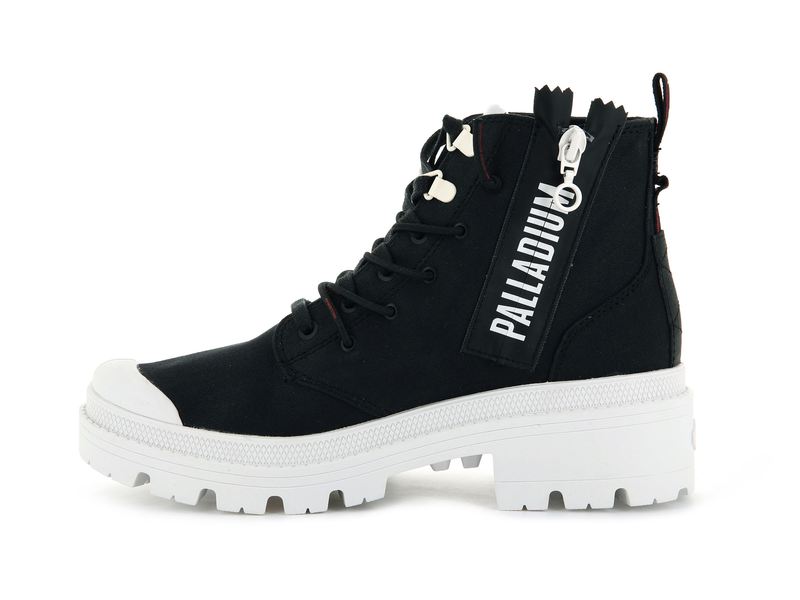 Women's Palladium Pallabase Metro Boots Black | UAE  MXKSJ7489