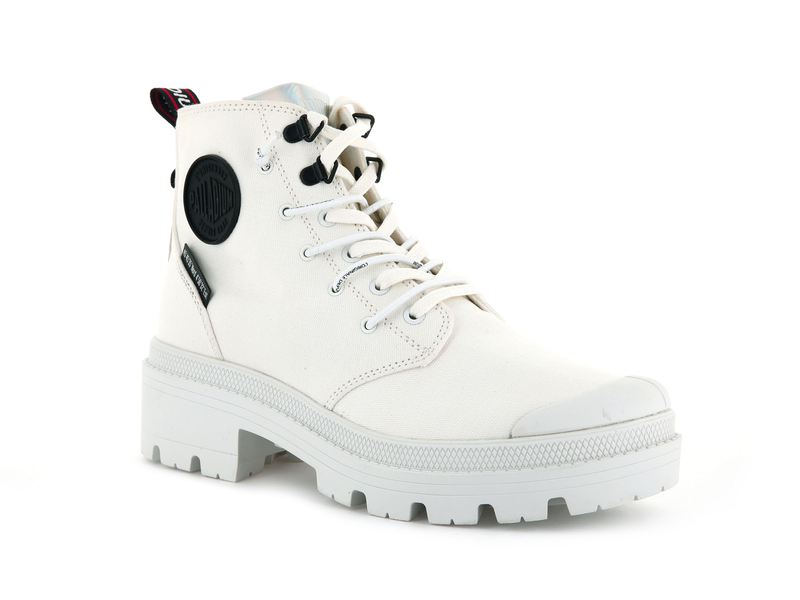 Women's Palladium Pallabase Metro Boots White | UAE  NGLTS5081