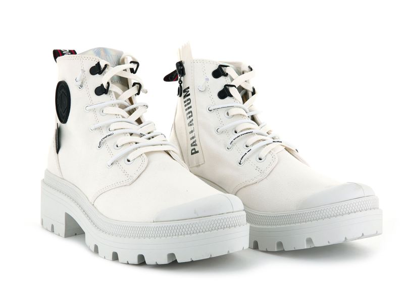 Women's Palladium Pallabase Metro Boots White | UAE  NGLTS5081