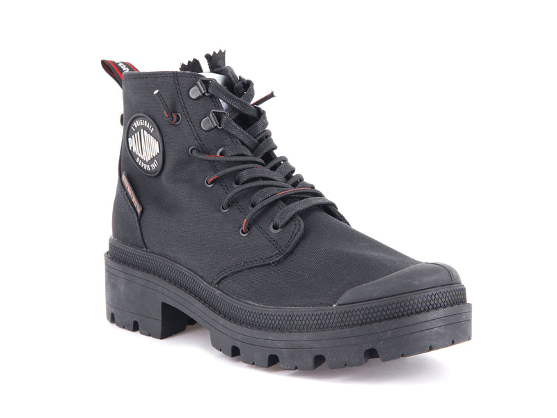 Women's Palladium Pallabase Metro Boots Black | UAE  TCSOL3078