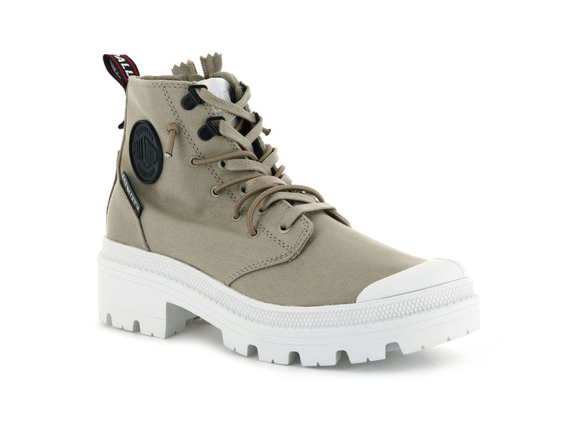 Women's Palladium Pallabase Metro Boots Grey | UAE  TNAEX9354