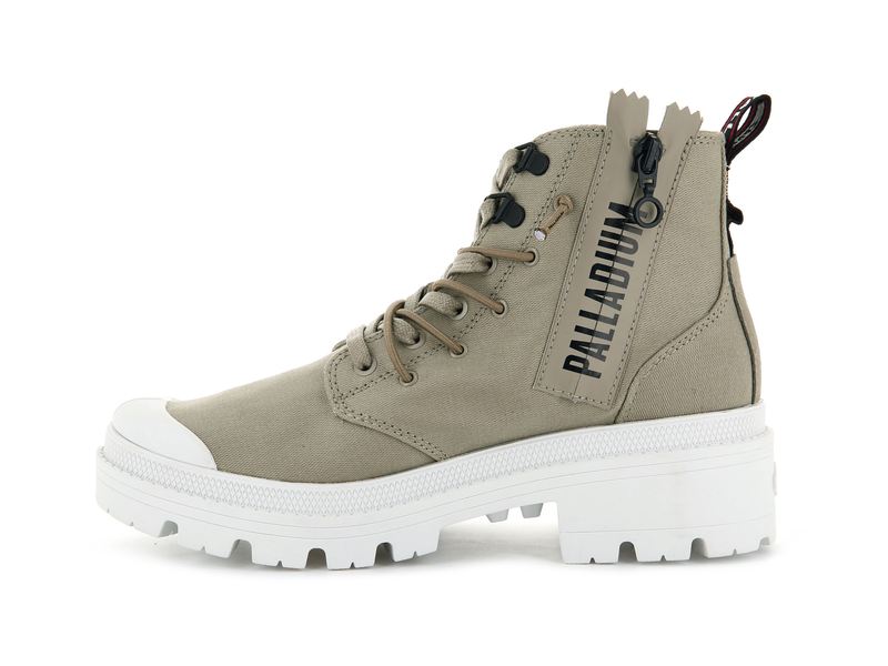 Women's Palladium Pallabase Metro Boots Grey | UAE  TNAEX9354