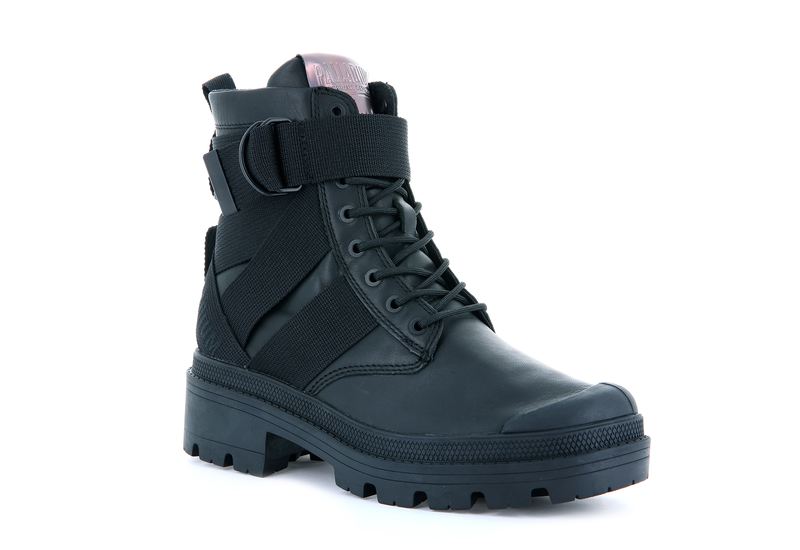 Women's Palladium Pallabase Tact Str L Boots Black | UAE  YNPAX6012