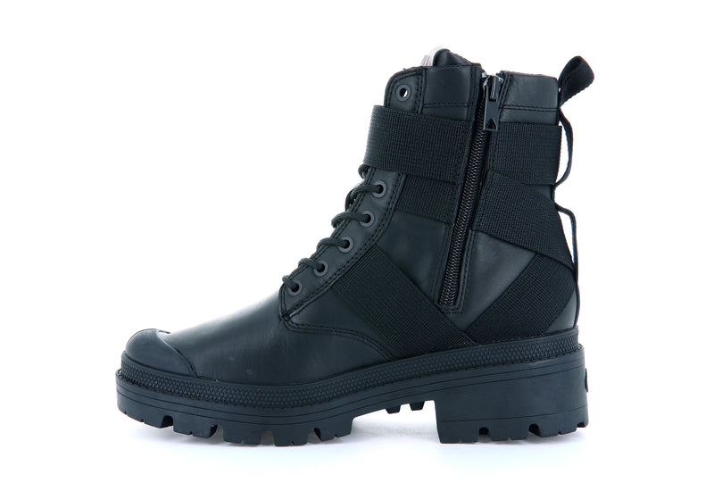 Women's Palladium Pallabase Tact Str L Boots Black | UAE  YNPAX6012