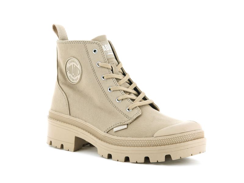 Women's Palladium Pallabase Twill Boots Beige | UAE  GCWTS4908