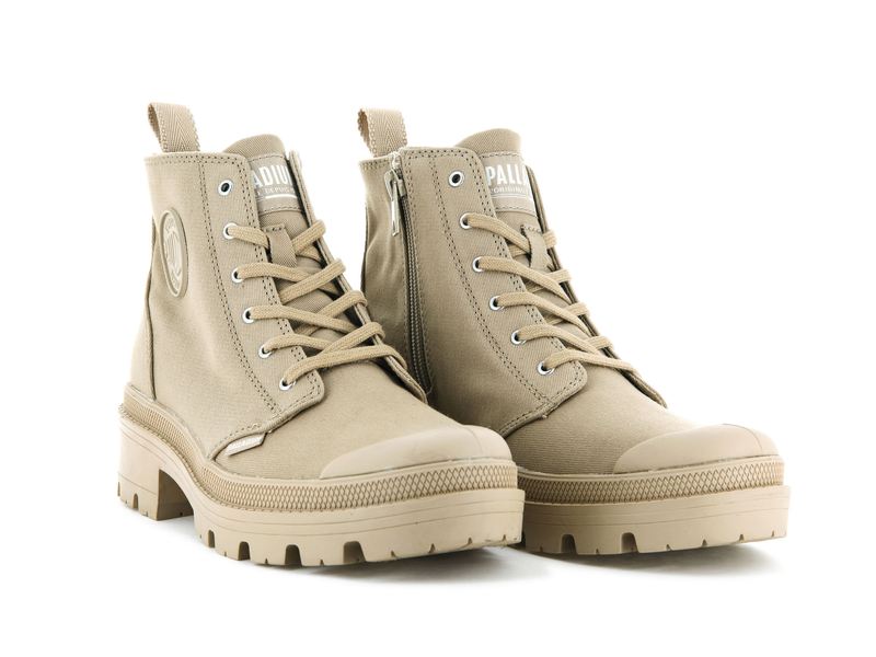 Women's Palladium Pallabase Twill Boots Beige | UAE  GCWTS4908