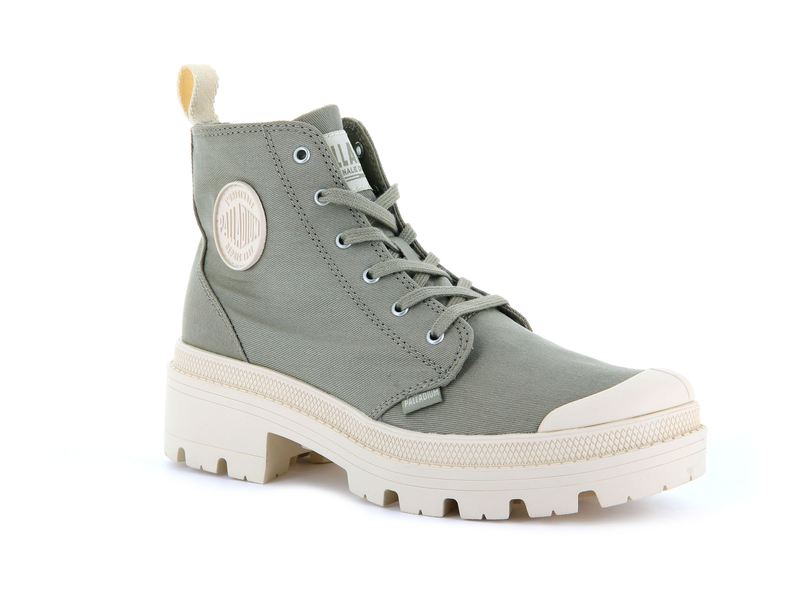 Women's Palladium Pallabase Twill Boots Grey | UAE  KSXJD7516