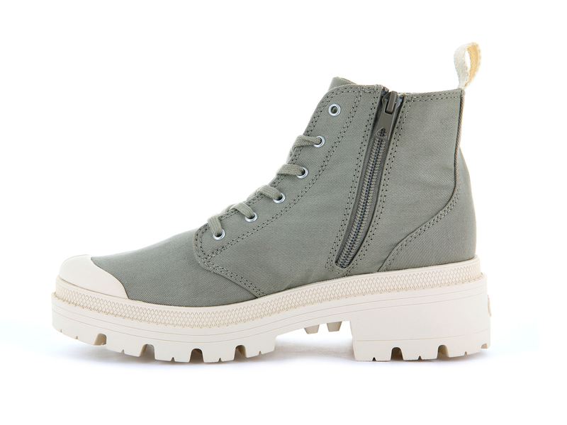 Women's Palladium Pallabase Twill Boots Grey | UAE  KSXJD7516