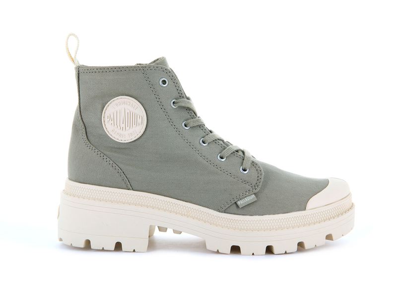 Women\'s Palladium Pallabase Twill Boots Grey | UAE  KSXJD7516