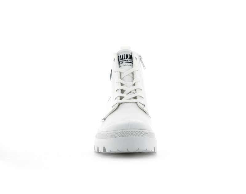 Women's Palladium Pallabase Twill Boots White | UAE  WKZDB0361