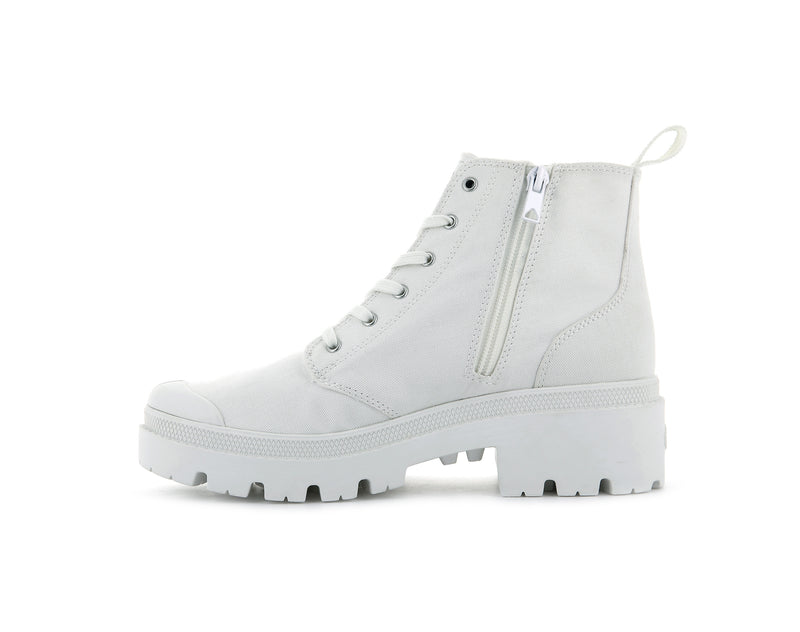 Women's Palladium Pallabase Twill Boots White | UAE  WKZDB0361