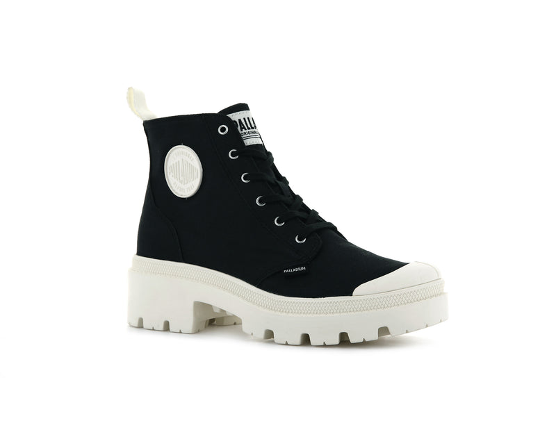 Women's Palladium Pallabase Twill Boots Black | UAE  XNMIG8072