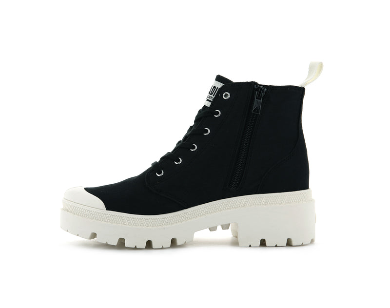 Women's Palladium Pallabase Twill Boots Black | UAE  XNMIG8072