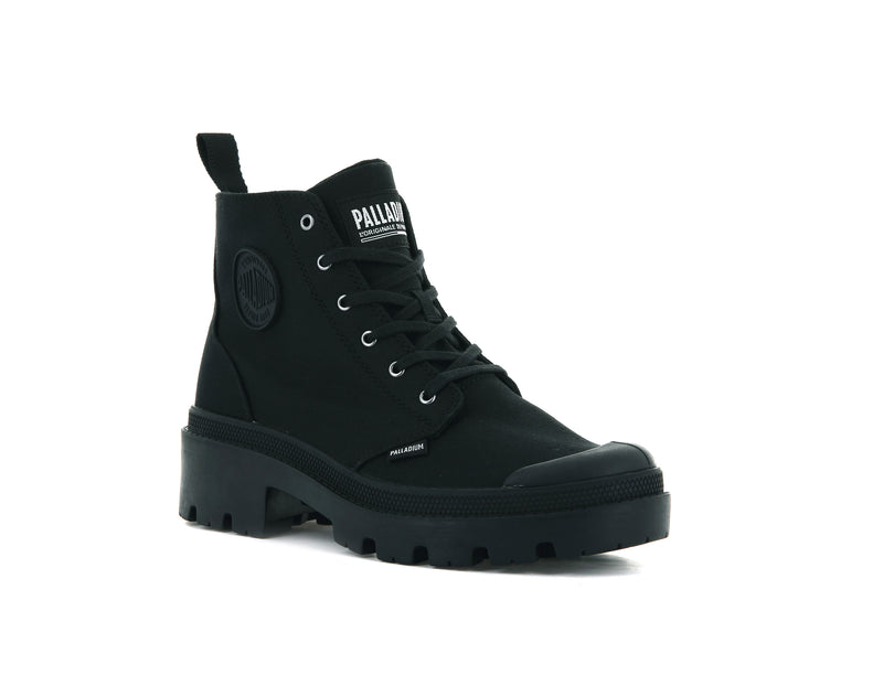 Women's Palladium Pallabase Twill Boots Black | UAE  YUHPN4850