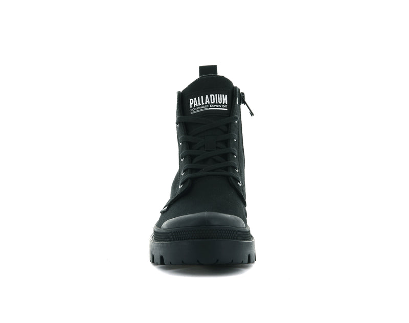 Women's Palladium Pallabase Twill Boots Black | UAE  YUHPN4850