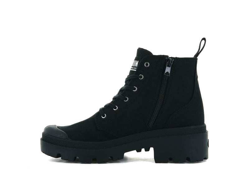 Women's Palladium Pallabase Twill Boots Black | UAE  YUHPN4850