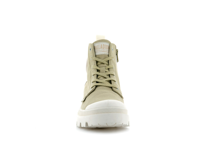 Women's Palladium Pallabase Twill High Tops Olive | UAE  KLIHV7405