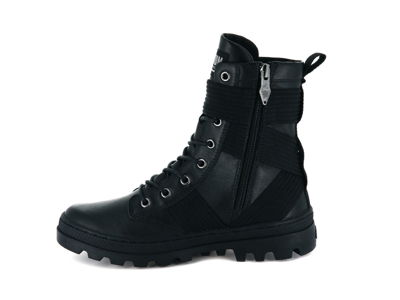 Women's Palladium Pallabosse Tact St Leather Boots Black | UAE  BXCRQ6059