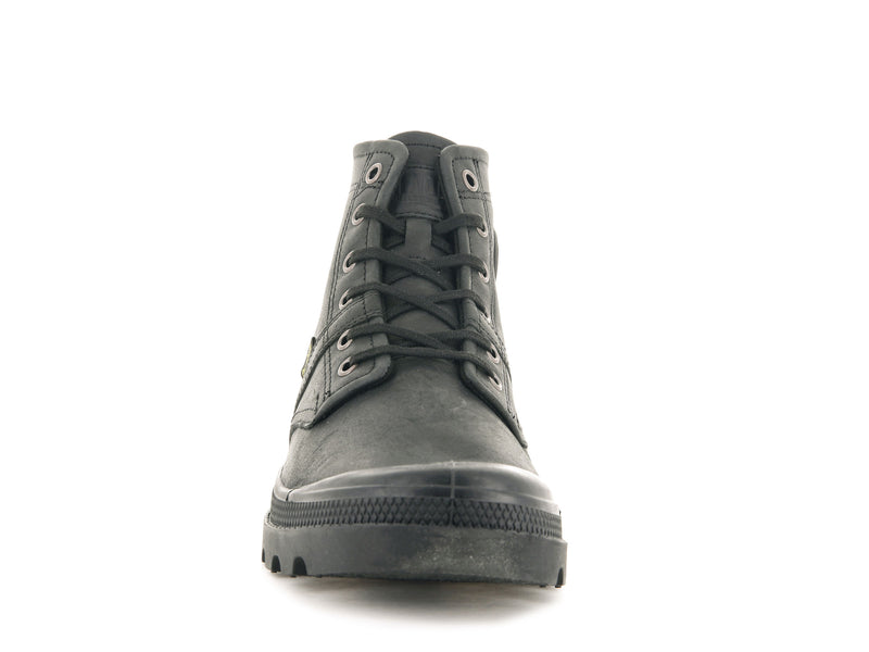 Women's Palladium Pallabrousse 75th Leather High Tops Black | UAE  YHKTS7019