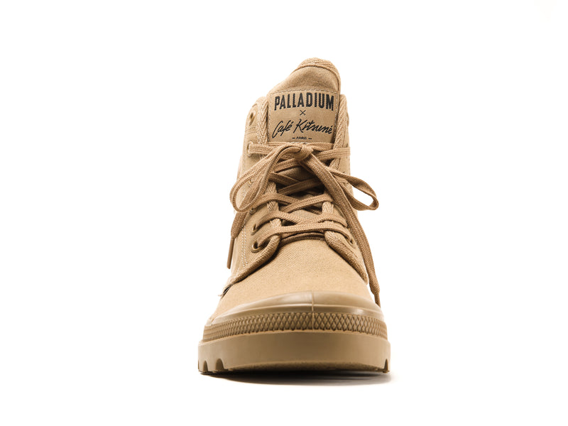 Women's Palladium Pallabrousse X Kitsune High Tops Brown | UAE  ELRKG3154