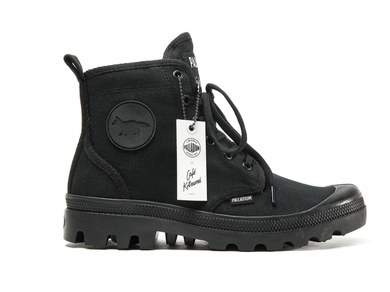 Women's Palladium Pallabrousse X Kitsune High Tops Black | UAE  TYBFD4291