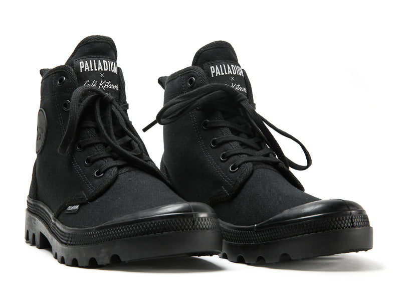 Women's Palladium Pallabrousse X Kitsune High Tops Black | UAE  TYBFD4291