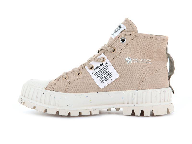 Women's Palladium Pallashock Mid Organic High Tops Beige | UAE  OBIFQ4198