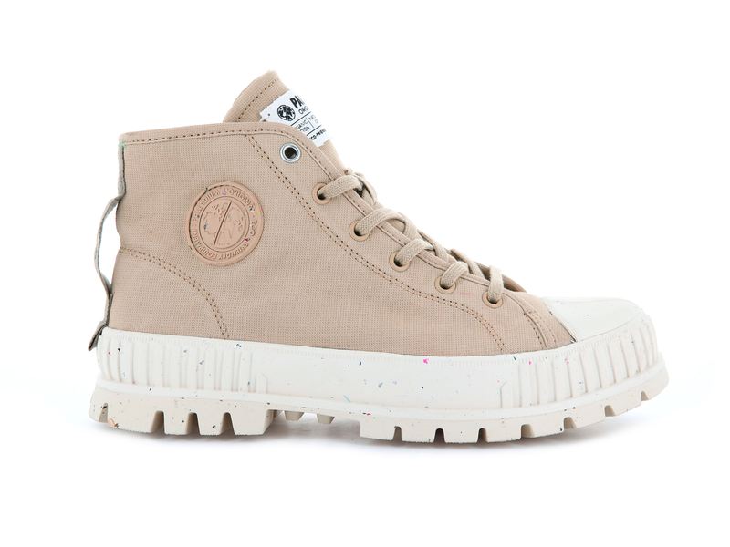 Women\'s Palladium Pallashock Mid Organic High Tops Beige | UAE  OBIFQ4198