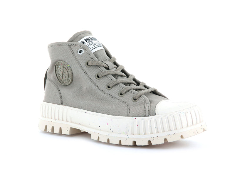 Women's Palladium Pallashock Mid Organic High Tops Grey | UAE  WRVIA2718