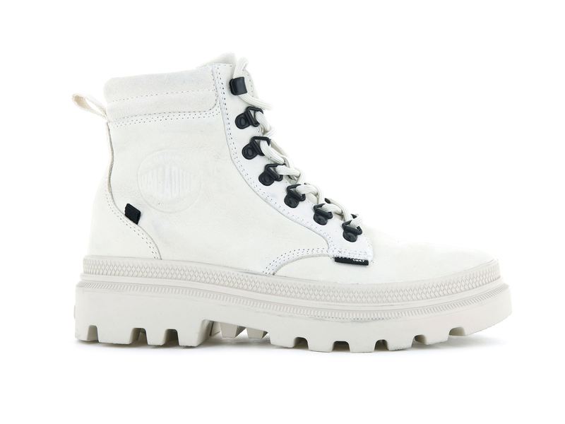 Women\'s Palladium Pallatrooper Hiker Nubuck High Tops White | UAE  AOTFE5904