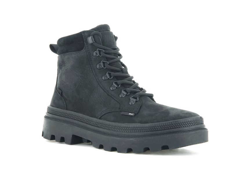 Women's Palladium Pallatrooper Hiker Nubuck High Tops Black | UAE  HXDGB4982