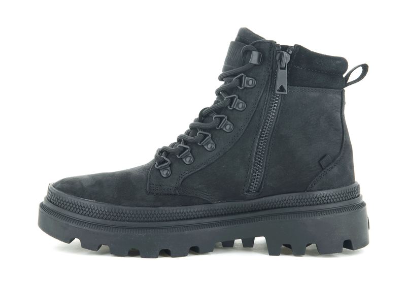 Women's Palladium Pallatrooper Hiker Nubuck High Tops Black | UAE  HXDGB4982