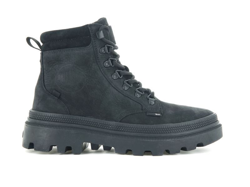 Women\'s Palladium Pallatrooper Hiker Nubuck High Tops Black | UAE  HXDGB4982