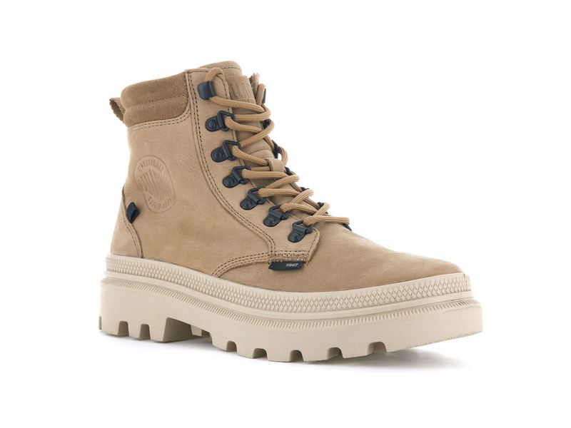 Women's Palladium Pallatrooper Hiker Nubuck Boots Brown | UAE  MHELQ1798