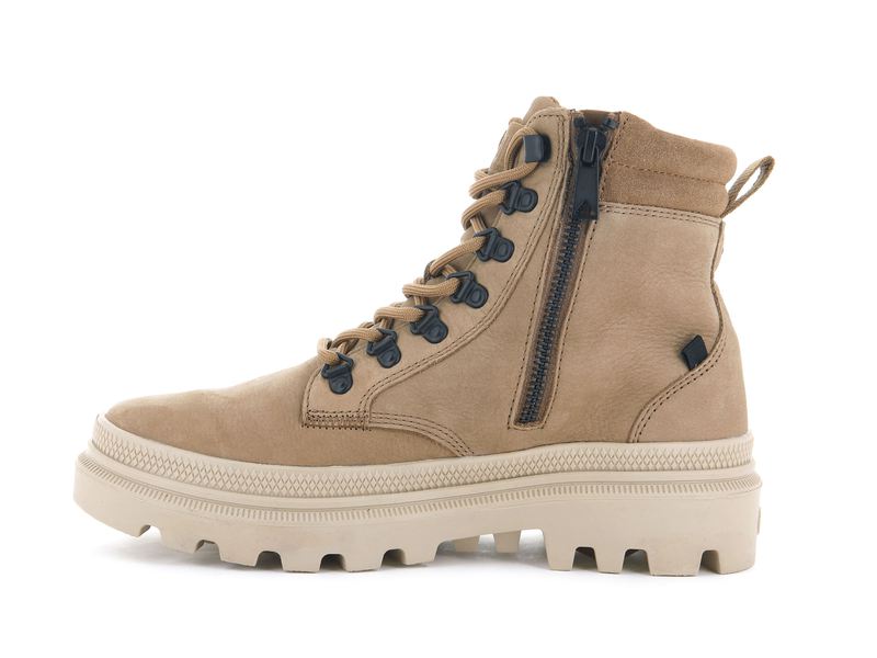 Women's Palladium Pallatrooper Hiker Nubuck Boots Brown | UAE  MHELQ1798