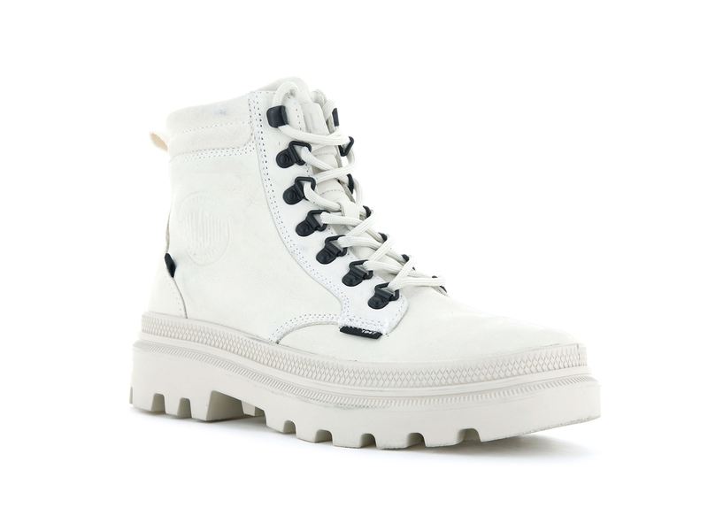 Women's Palladium Pallatrooper Hiker Nubuck Boots White | UAE  PHNJD7154