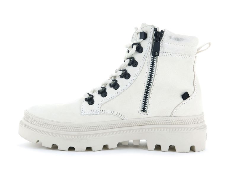 Women's Palladium Pallatrooper Hiker Nubuck Boots White | UAE  PHNJD7154