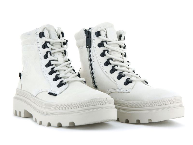 Women's Palladium Pallatrooper Hiker Nubuck Boots White | UAE  PHNJD7154